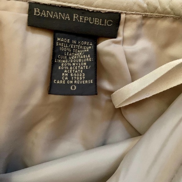 Vintage Banana Republic Bone Leather Skirt SIZE 0 - Picture 3 of 6